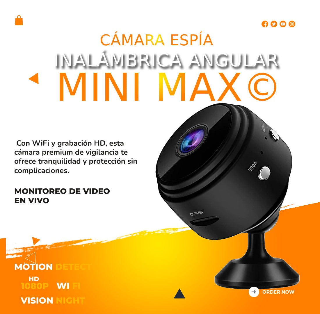 🔥CAMARA ESPIA INALAMBRICA ANGULAR MINI MAX🎁Regalo para tu hogar.